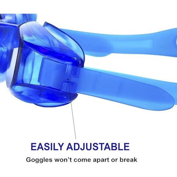 BEEMO Swimming Goggles for Kids/Early Teens Leak Resistant Adjustable - Blue - Picture 2 of 5